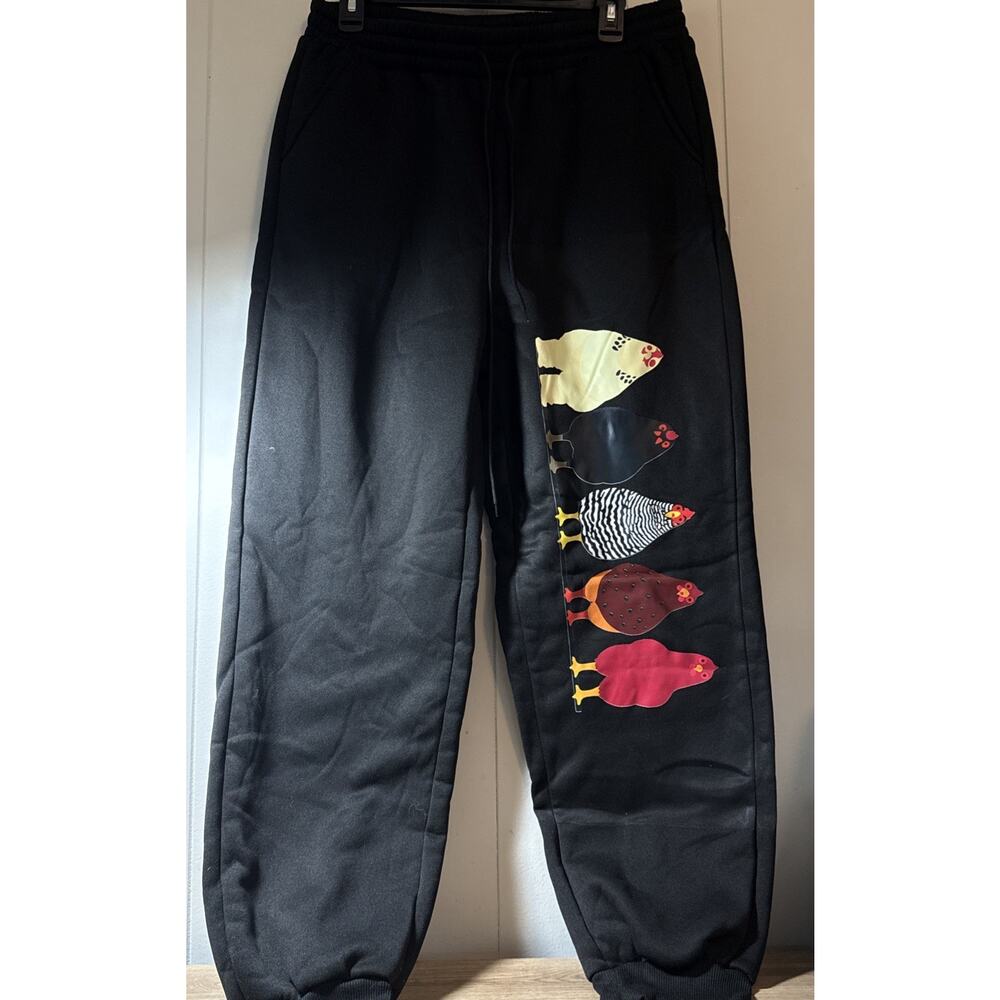 Black Jogger Pants Size XL black Chicken Pants New KK